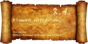 Klement Alfréda névjegykártya
